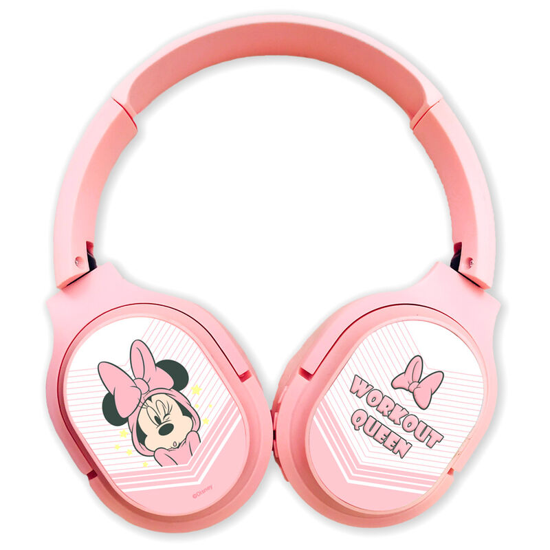 Auriculares inalámbricos rosas de Minnie Disney con diseño plegable