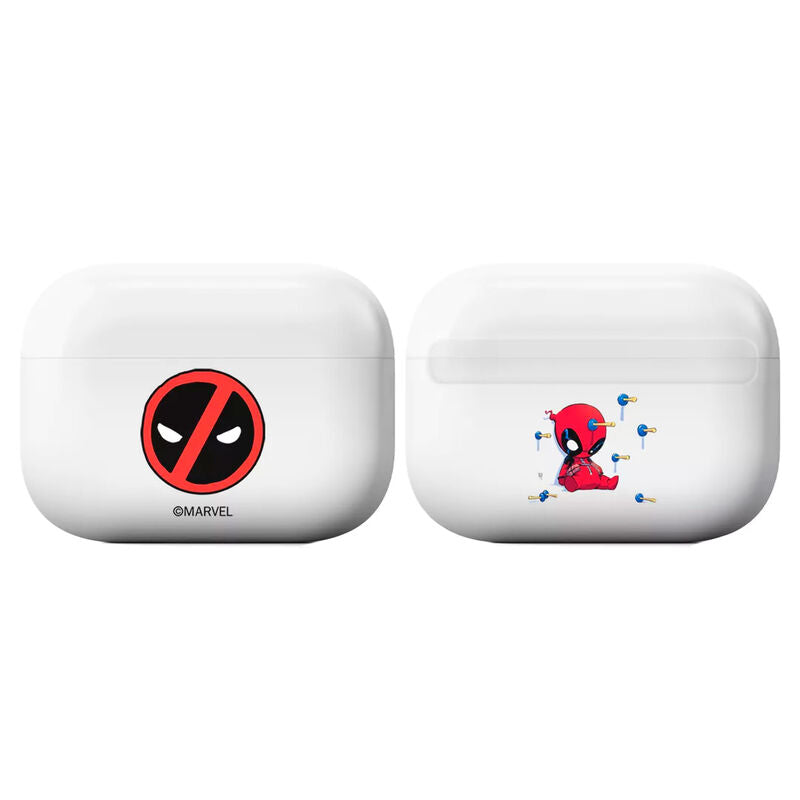 Funda blanca para AirPods Pro con diseño de Deadpool Marvel