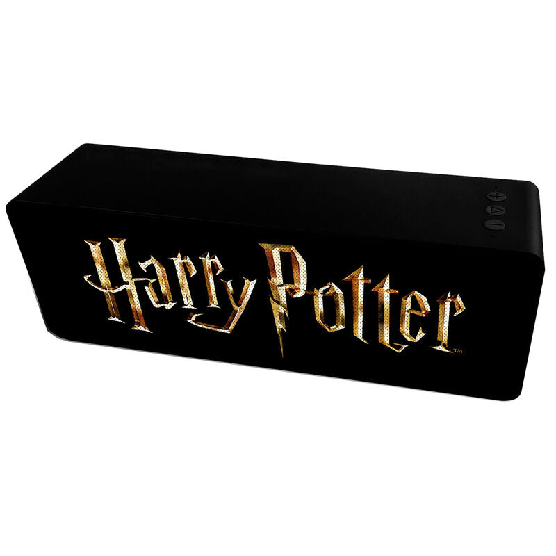 Altavoz portátil negro Harry Potter con logotipo dorado - 2