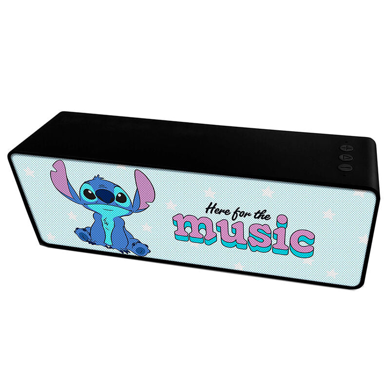 Altavoz inalámbrico negro de Stitch Disney con diseño Here for the music - 2