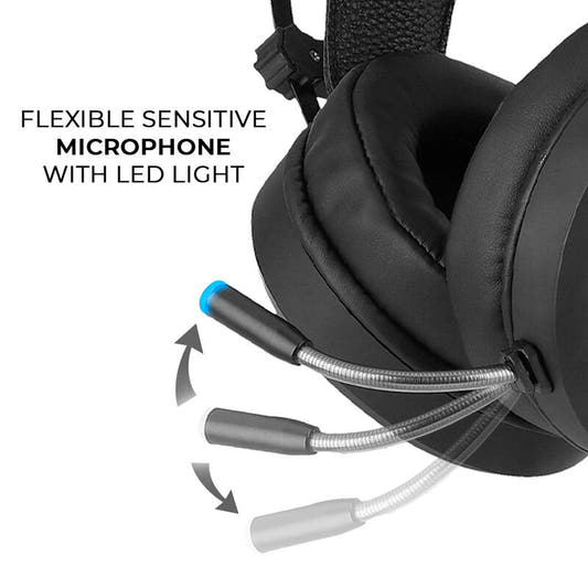 Auriculares gaming Marvel negros con micrófono flexible e iluminación LED - 2