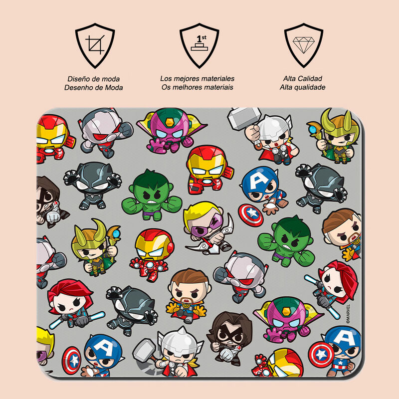 Alfombrilla de ratón Marvel Los Vengadores con personajes chibi - 2