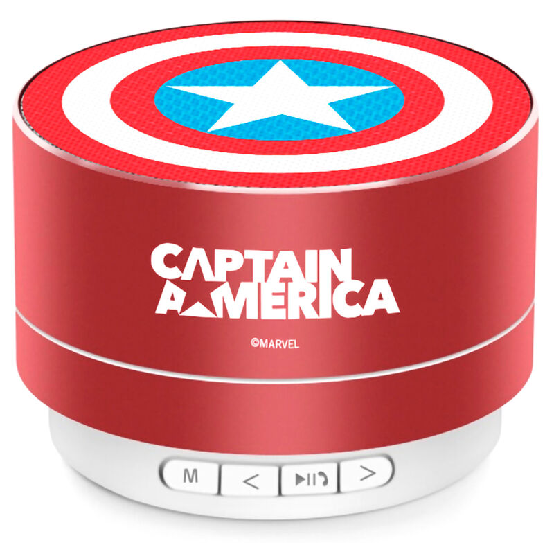 Altavoz inalámbrico rojo de Capitán América Marvel con escudo