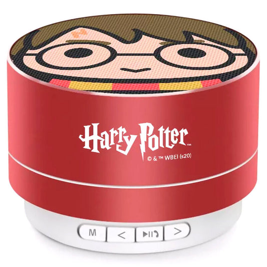 Altavoz portátil rojo de Harry Potter con diseño del rostro del personaje