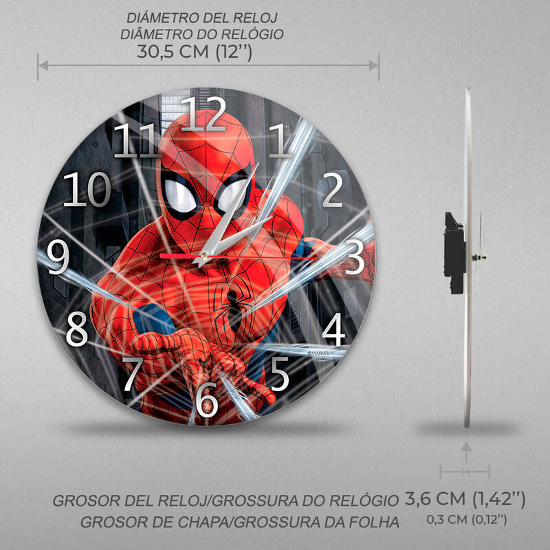 Reloj de pared Spider-Man Marvel con esfera brillante - 3