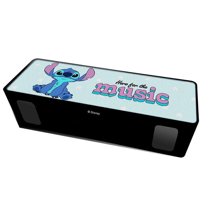 Altavoz inalámbrico negro de Stitch Disney con diseño Here for the music - 3