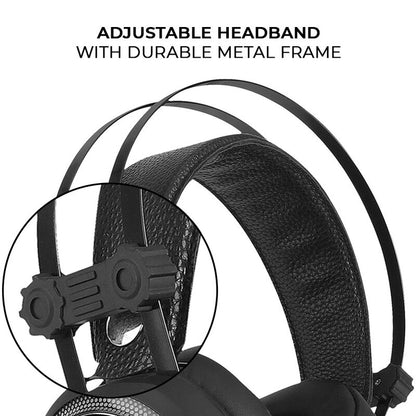 Auriculares gaming Marvel negros con micrófono flexible e iluminación LED - 3