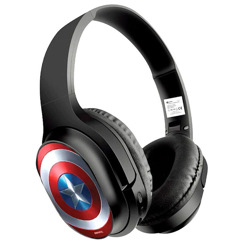 Auriculares inalámbricos negros de Capitán América con escudo Marvel - 3
