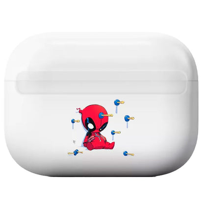 Funda blanca para AirPods Pro con diseño de Deadpool Marvel - 3