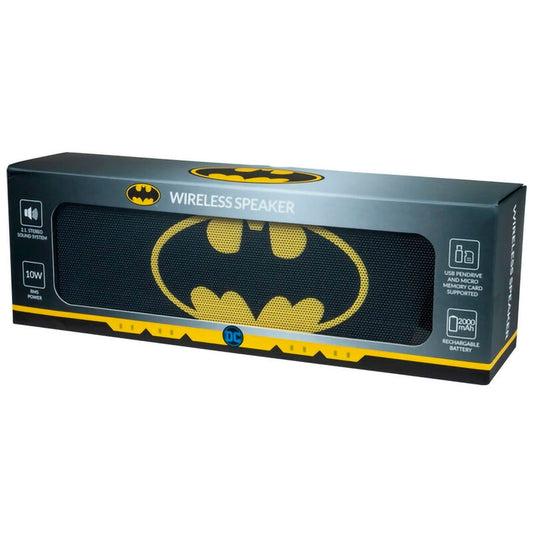 Altavoz portátil negro Batman DC Comics con emblema amarillo - 4