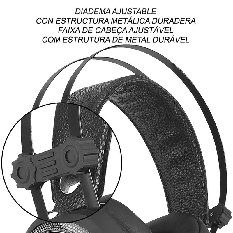 Auriculares gaming negros de Deadpool Marvel con iluminación LED - 4