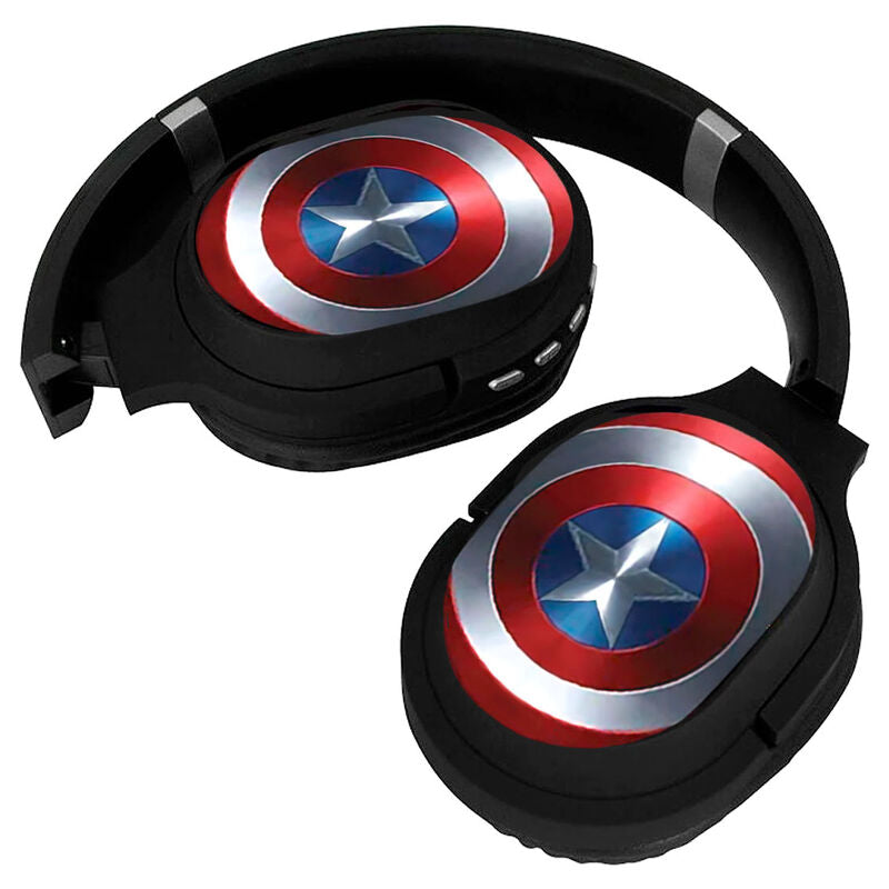 Auriculares inalámbricos negros de Capitán América con escudo Marvel - 4