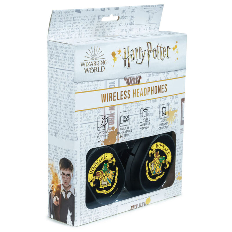 Auriculares inalámbricos negros de Hogwarts Harry Potter con escudo - 5