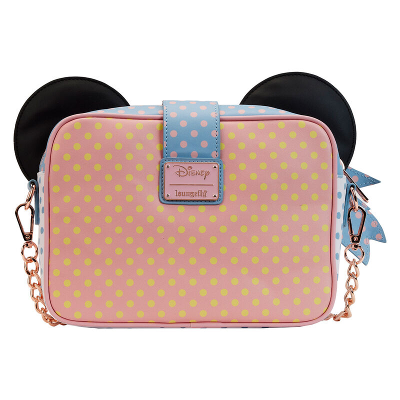 Bolso bandolera Loungefly de Minnie Mouse con lunares pastel y lazo - 3