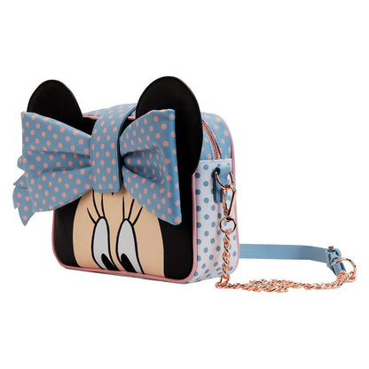 Bolso bandolera Loungefly de Minnie Mouse con lunares pastel y lazo