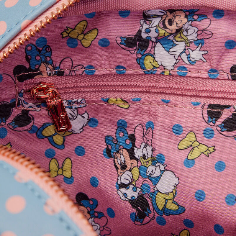 Bolso bandolera Loungefly de Minnie Mouse con lunares pastel y lazo - 5