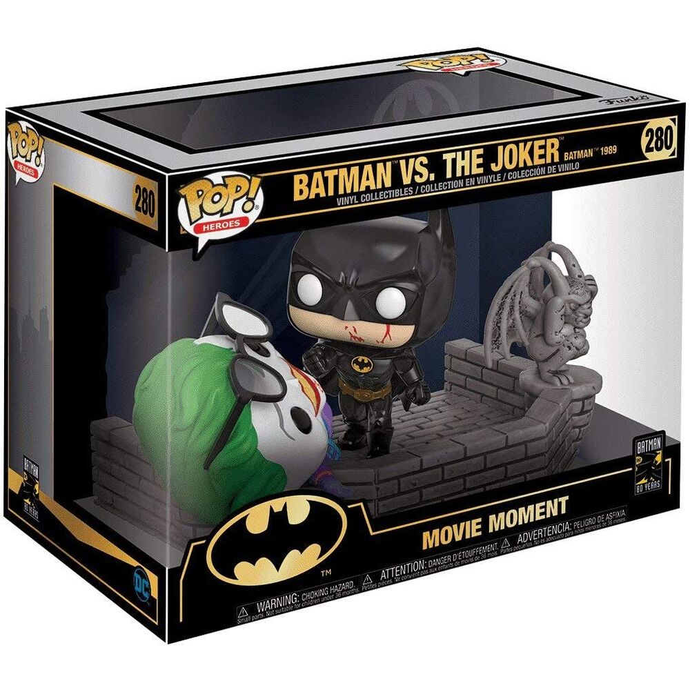 Figura Funko POP de Batman y Joker sobre una cornisa de ladrillo - 4