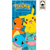 Toalla Pokémon azul con Pikachu, Charmander, Squirtle y Bulbasaur