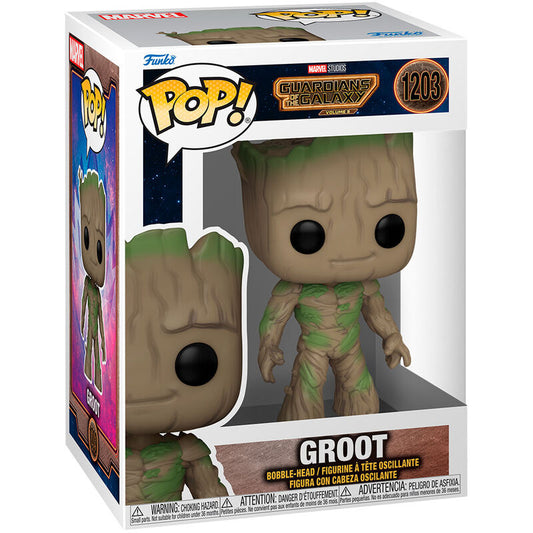 Figura Funko POP! de Groot de Guardianes de la Galaxia en caja con ventana