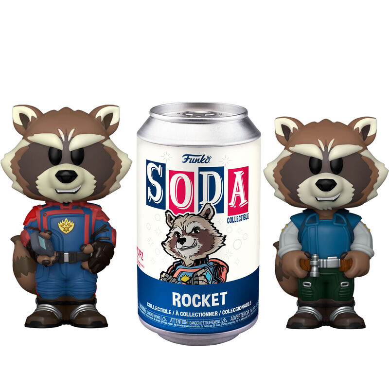 Figura Funko Vinyl SODA de Rocket de Guardianes de la Galaxia con lata coleccionable