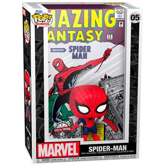 Figura FUNKO POP! de Spider-Man con caja inspirada en Amazing Fantasy