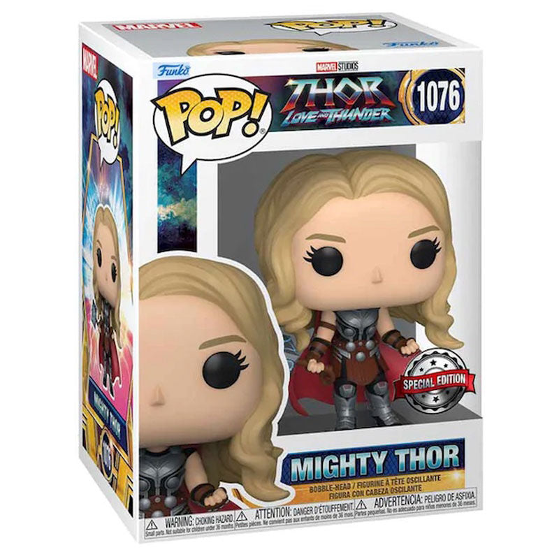 Figura Funko POP! de Mighty Thor con martillo y capa roja - 2