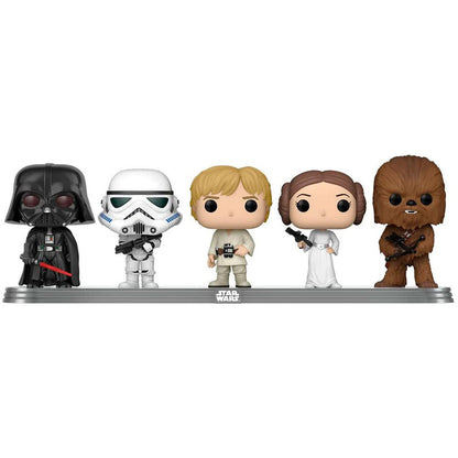 Blíster Funko POP! Star Wars con cinco figuras: Darth Vader, Stormtrooper, Luke, Leia y Chewbacca - 2