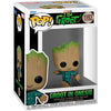 Figura Funko POP! Marvel de Groot con mono verde en caja con ventana