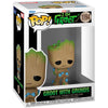 Figura Funko POP! de Groot con Grunds azules en caja con ventana