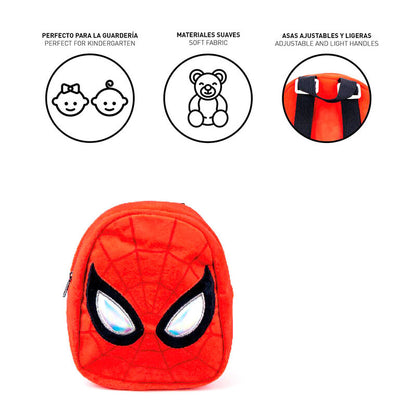 Mochila de peluche roja de Spider-Man Marvel con diseño de telaraña - 4
