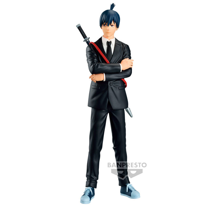 Figura de Aki Hayakawa de Chainsaw Man con traje negro y espada