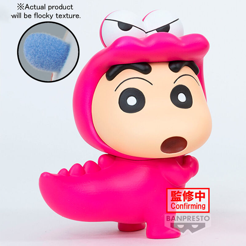 Figura de Shinnosuke Nohara con disfraz rosa de Waniyamasan