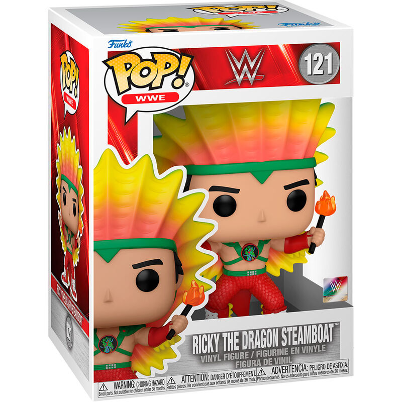 Figura Funko POP! WWE de Ricky Steamboat con melena multicolor y antorcha