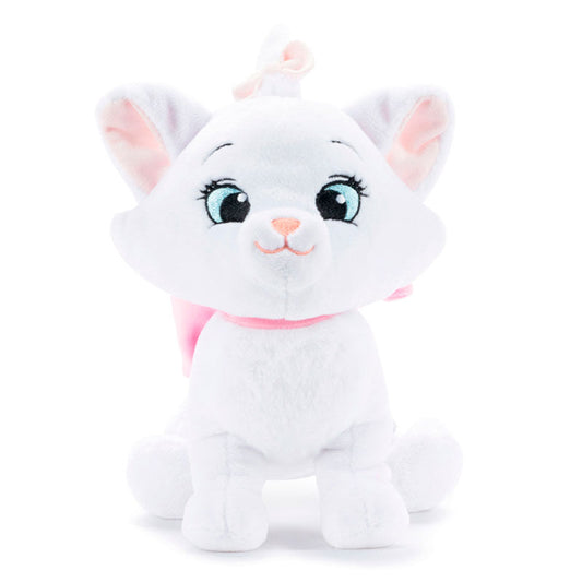 Peluche blanco de Marie de Los Aristogatos Disney con lazo rosa