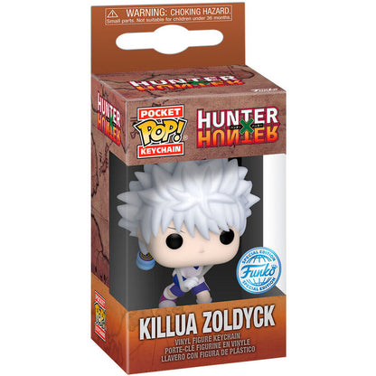 Llavero Funko Pocket POP! de Killua Zoldyck de Hunter x Hunter en su caja