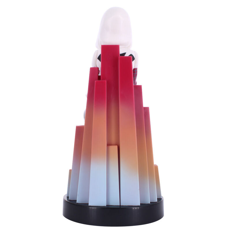 Soporte Cable Guy de Spider-Gwen Marvel con capucha blanca y base rosa - 7