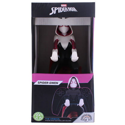 Soporte Cable Guy de Spider-Gwen Marvel con capucha blanca y base rosa - 8