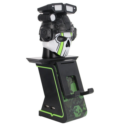 Soporte Cable Guy Call of Duty con figura de calavera en negro y verde