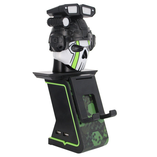Soporte Cable Guy Call of Duty con figura de calavera en negro y verde