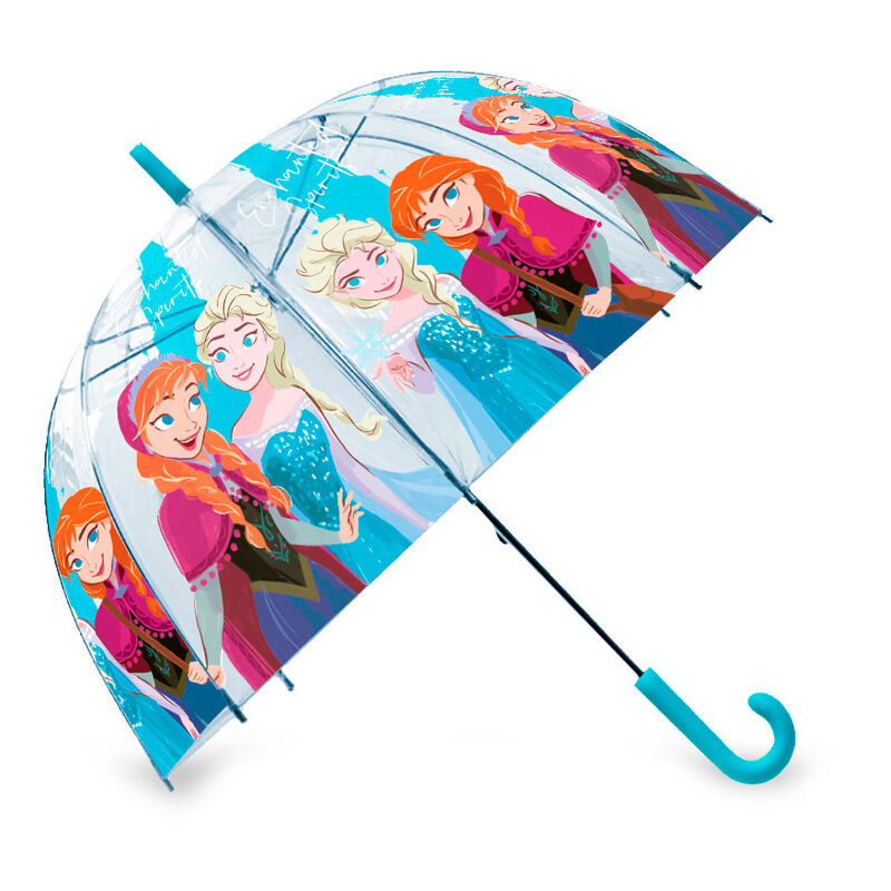 Paraguas manual transparente Frozen Disney con Elsa y Anna