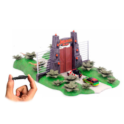 Escenario mini Jurassic Park con vehículos y dinosaurios - 2