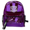 Mochila morada WOW Generation con bolsillo frontal y mensaje Follow Your Dreams