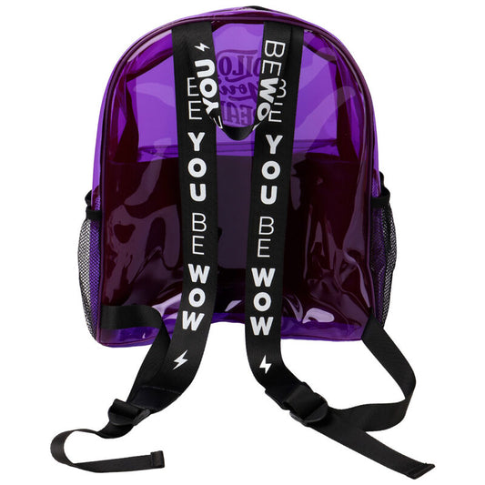 Mochila morada WOW Generation con bolsillo frontal y mensaje Follow Your Dreams - 3