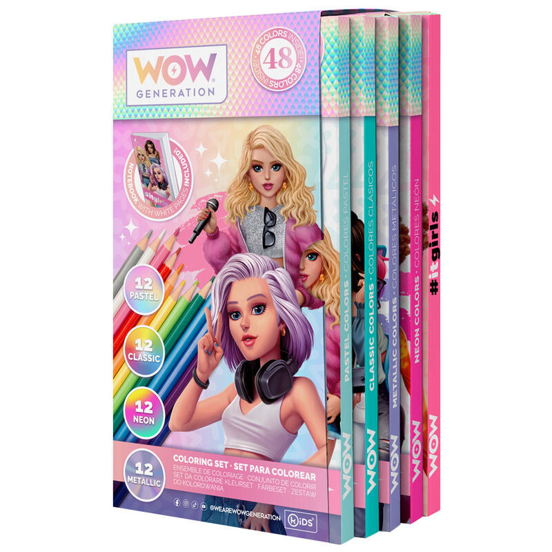 Set WOW Generation con 48 lápices de colores y libreta