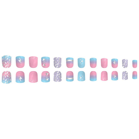 Blíster WOW Generation con 24 uñas adhesivas rosas, azules y lilas - 2