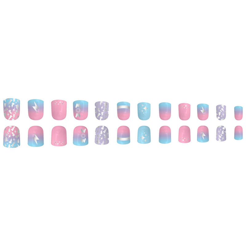 Blíster WOW Generation con 24 uñas adhesivas rosas, azules y lilas - 2