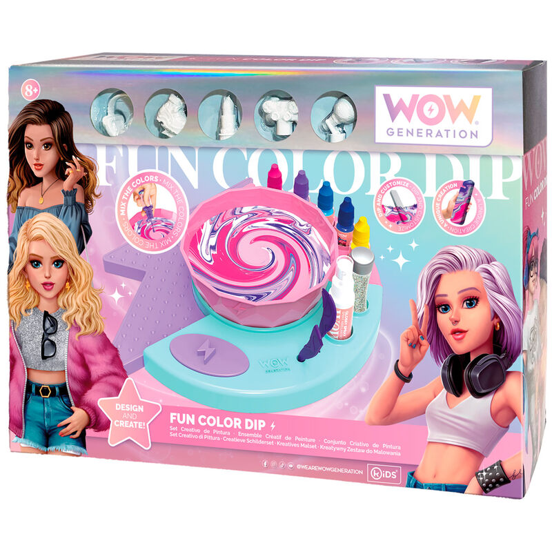 Kit creativo de pintura Fun Color Dip WOW Generation con bol de mezcla y tintas de colores