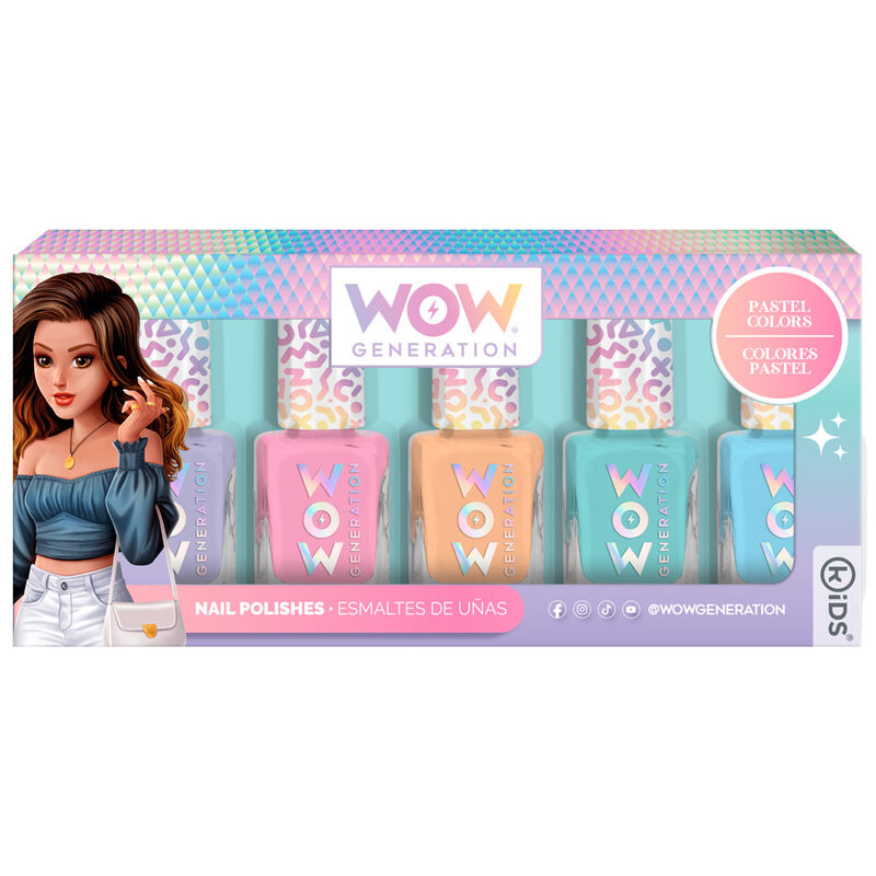 Blíster WOW Generation con cinco esmaltes de uñas en colores pastel