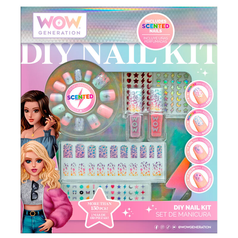 Set de manicura perfumada Wow Generation con uñas postizas, pintauñas y pegatinas