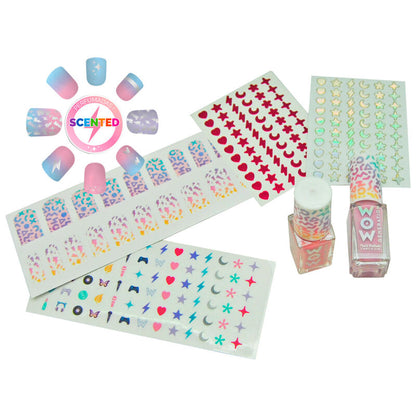 Set de manicura perfumada Wow Generation con uñas postizas, pintauñas y pegatinas - 2